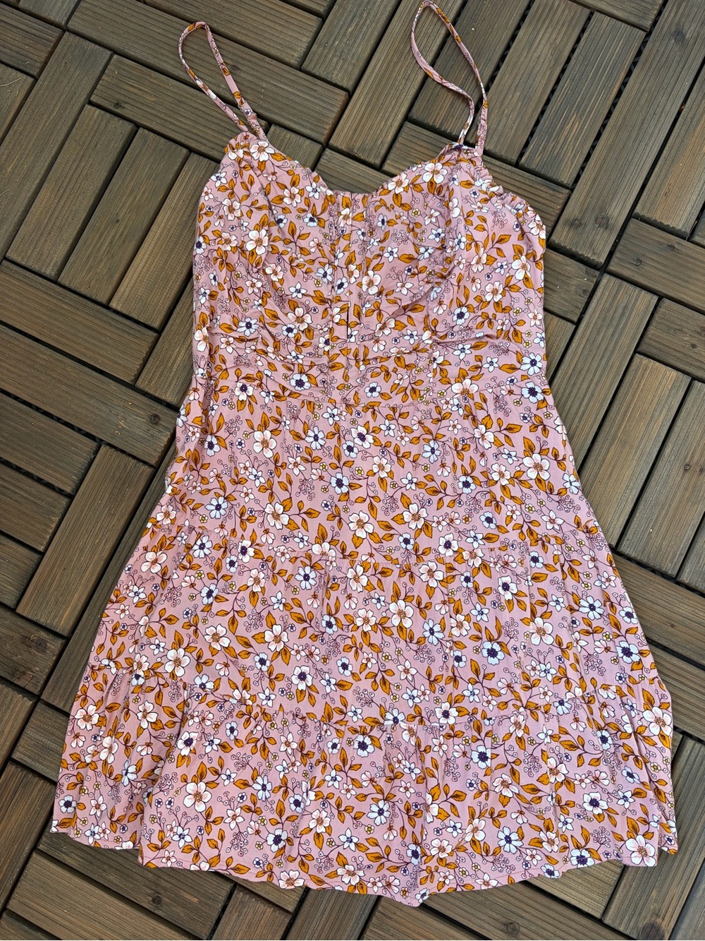 Aeropostale Mauve Pink Floral Sundress with Rust Accents